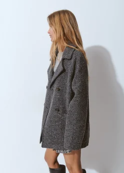 Brownie Abrigos Y Chaquetas*Abrigo cruzado espiga con lana Gris