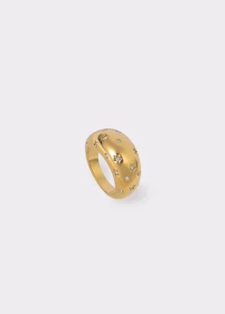 Brownie Bisutería*Anillo grueso incrustaciones Dorado