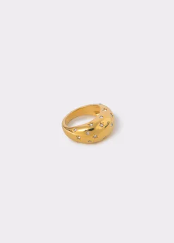 Brownie Bisutería*Anillo grueso incrustaciones Dorado