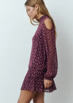 Brownie Camisas Y Blusas|Total Look*Blusa cut out estampado sello indio Berenjena