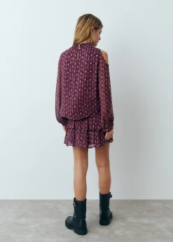 Brownie Camisas Y Blusas|Total Look*Blusa cut out estampado sello indio Berenjena