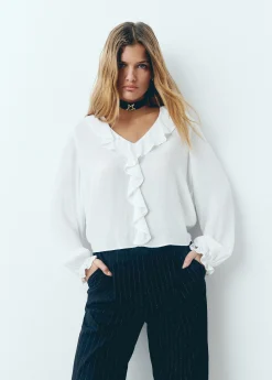 Brownie Camisas Y Blusas*Blusa escote volantes Crudo