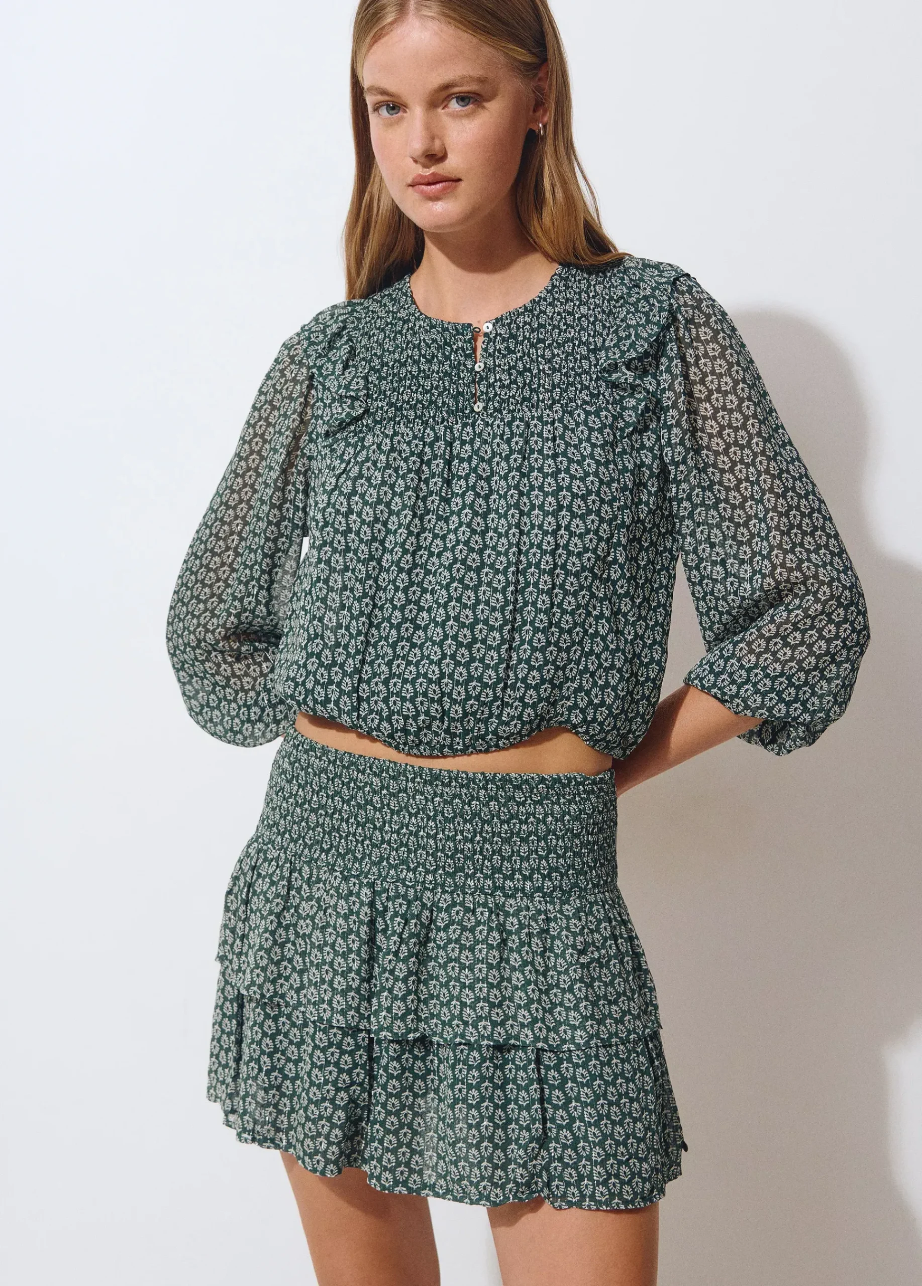 Brownie Camisas Y Blusas|Total Look*Blusa estampado bicolor Verde