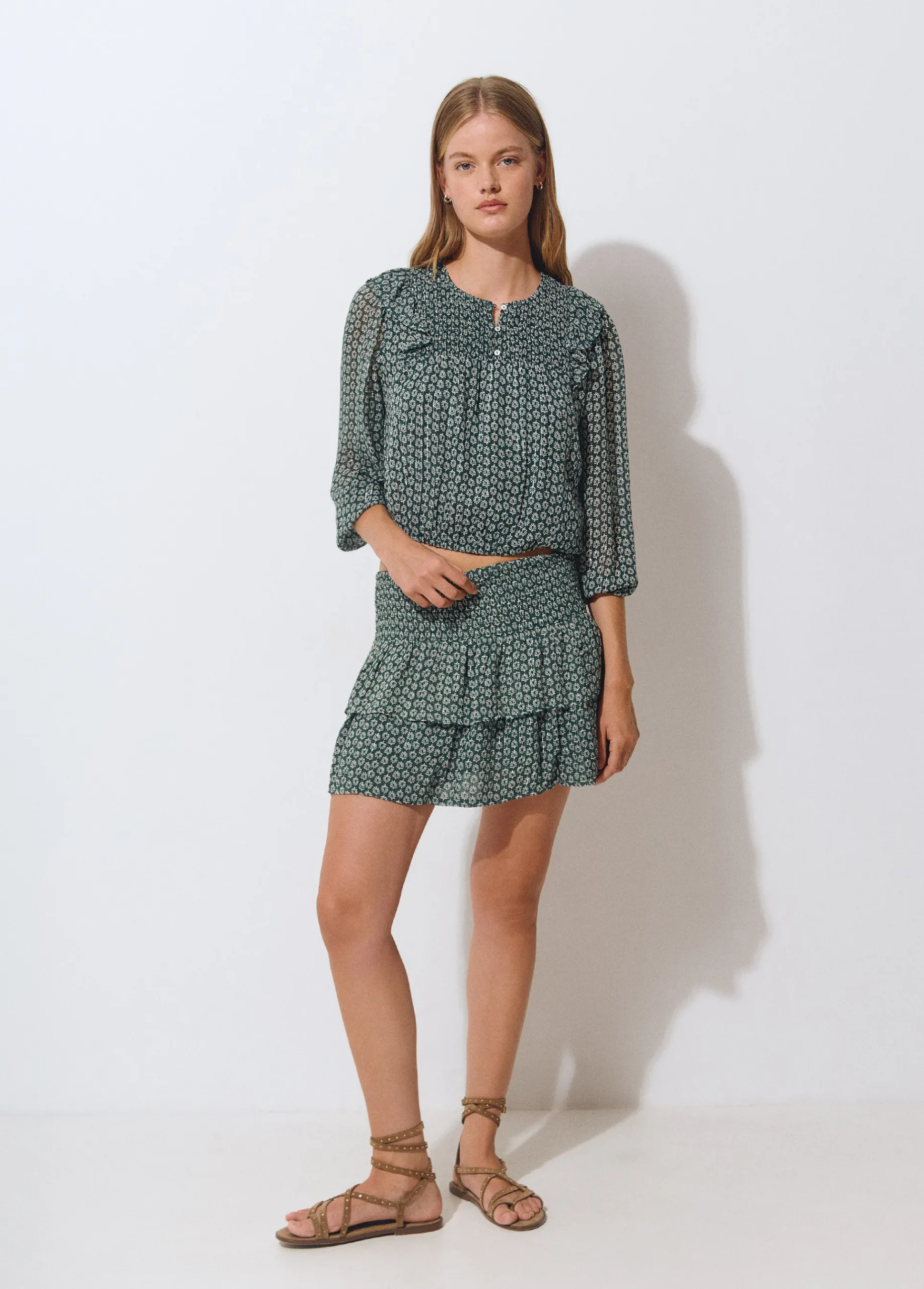 Brownie Camisas Y Blusas|Total Look*Blusa estampado bicolor Verde
