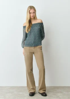 Brownie Camisas Y Blusas*Blusa offshoulder sello indio brillo