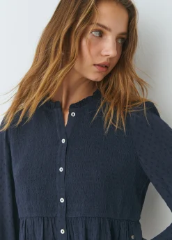 Brownie Camisas Y Blusas*Blusa smock con botones plumeti Azul