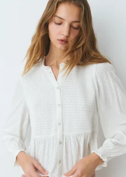 Brownie Camisas Y Blusas*Blusa smock con botones plumeti