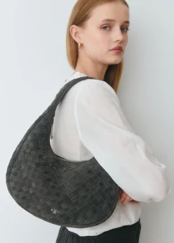 Brownie Bolsos*Bolso hombro piel trenzado Gris