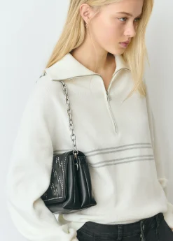 Brownie Bolsos*Bolso mediano solapa rayos Negro