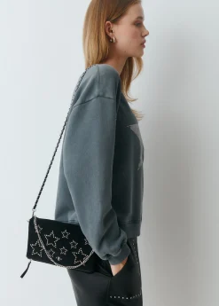 Brownie Bolsos*Bolso piel solapa estrellas Negro