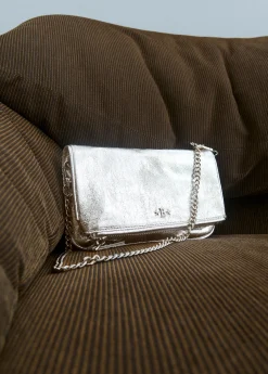 Brownie Bolsos*Bolso solapa mini laminado Plata