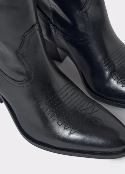 Brownie Zapatos*Bota piel campera tacón Negro
