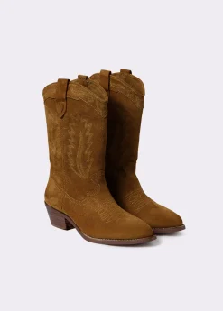 Brownie Zapatos*Bota piel cowboy Cuero