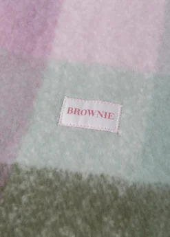 Brownie Bufandas*Bufanda gruesa cuadros flecos Rosa