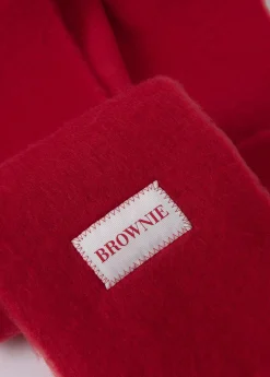 Brownie Bufandas*Bufanda gruesa estrecha lisa flecos Rojo