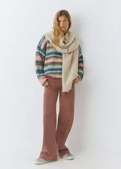 Brownie Bufandas*Bufanda lisa melange fina Beige