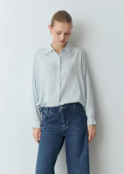 Brownie Camisas Y Blusas*Camisa básica lisa Celeste