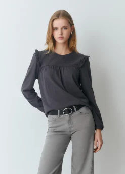 Brownie Camisetas Y Tops*Camiseta combinada plana Gris