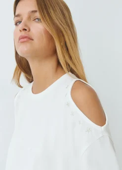 Brownie Camisetas Y Tops*Camiseta cut-out bordado estrellas