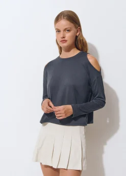 Brownie Camisetas Y Tops*Camiseta cut-out hombro Grisoscuro