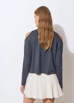 Brownie Camisetas Y Tops*Camiseta cut-out hombro Grisoscuro