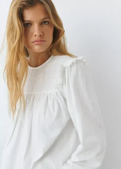 Brownie Camisas Y Blusas|Camisetas Y Tops*Camiseta estilo blusa con volante