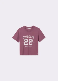 Brownie Camisetas Y Tops*Camiseta lavada print posicional Berenjena