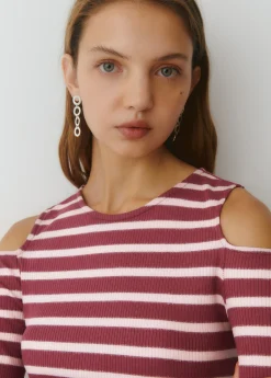 Brownie Camisetas Y Tops*Camiseta raya lurex cut-out hombro Rosa