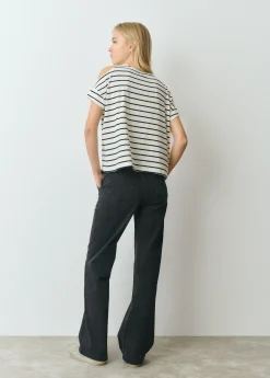 Brownie Camisetas Y Tops*Camiseta raya tejida cut-out hombro Crudo