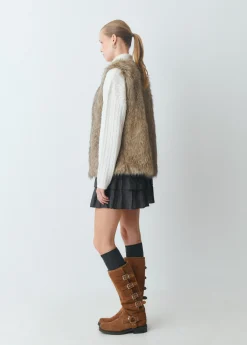 Brownie Abrigos Y Chaquetas|Chalecos*Chaleco efecto pelo Marron