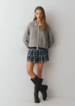 Brownie Jerséis|Punto*Chaqueta punto cuello polo contrastes Gris
