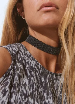 Brownie Bisutería*Collar gargantilla cuentas Azulmarino