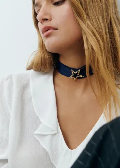 Brownie Bisutería*Collar organza estrella Marino
