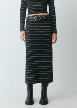 Brownie Faldas|Total Look*Falda midi raya lurex Negro