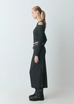 Brownie Faldas|Total Look*Falda midi raya lurex Negro
