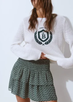 Brownie Faldas|Total Look*Falda volantes estampado bicolor Verde