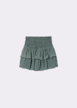 Brownie Faldas|Total Look*Falda volantes estampado bicolor Verde