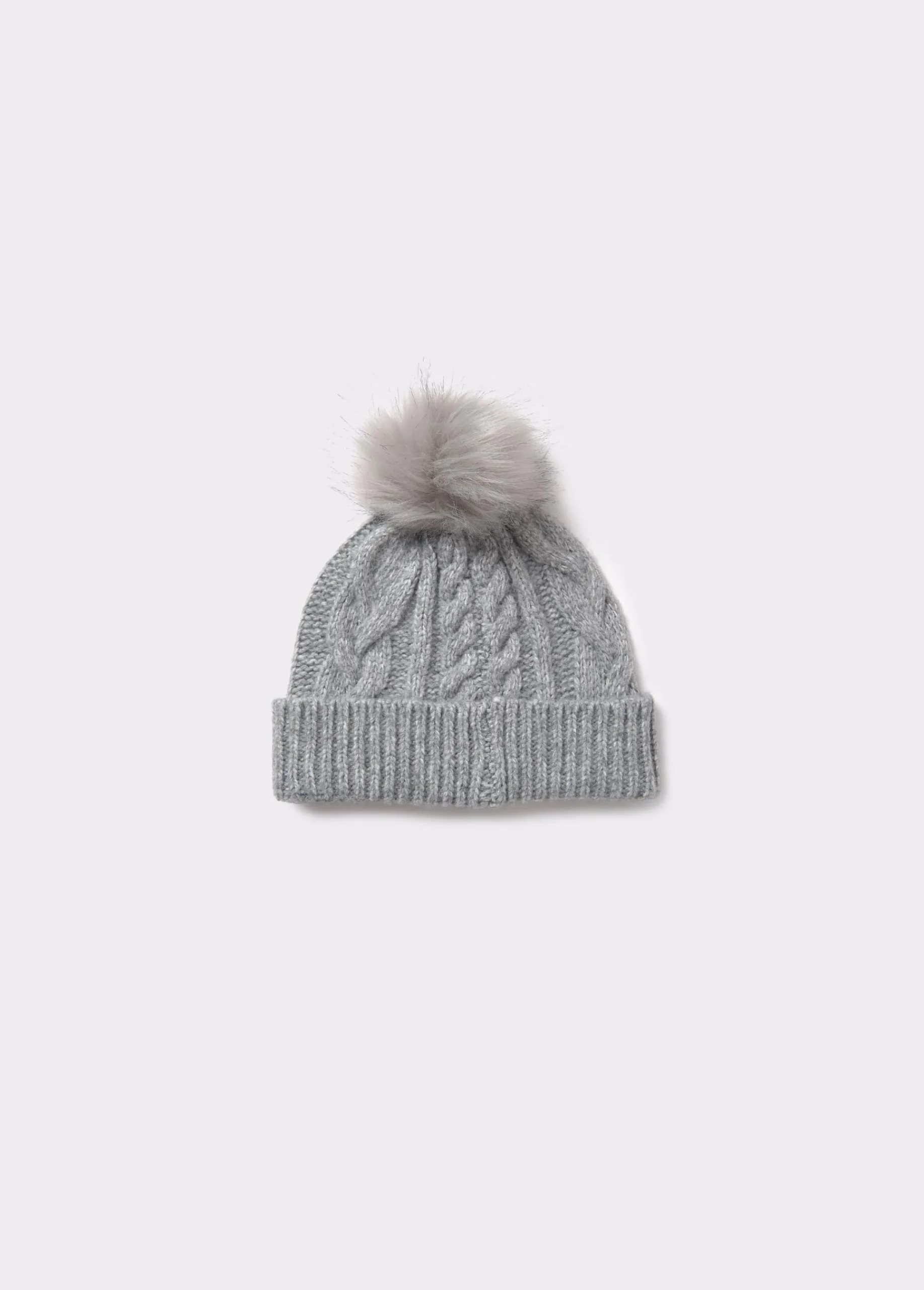 Brownie Gorras Y Gorros*Gorro trenza bola pelo Gris