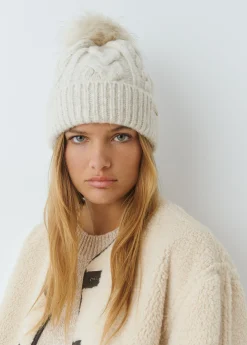 Brownie Gorras Y Gorros*Gorro trenza bola pelo Crudo