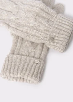 Brownie Guantes Y Mitones*Guantes trenza Crudo