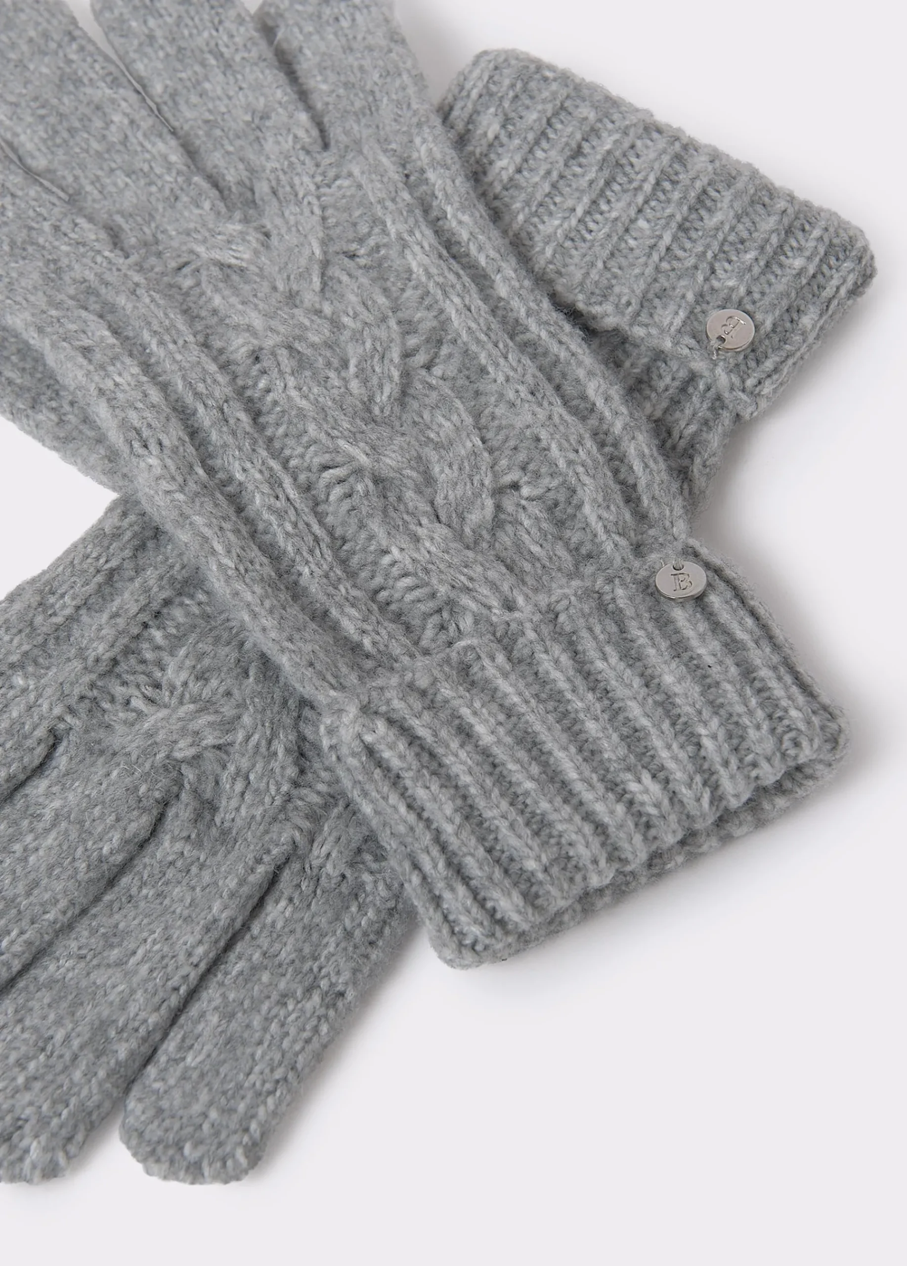 Brownie Guantes Y Mitones*Guantes trenza Gris