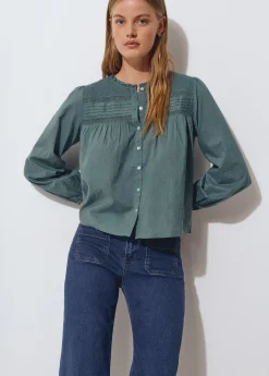 Brownie Jeans*Jeans culotte bajo desdoblado Azuloscuro