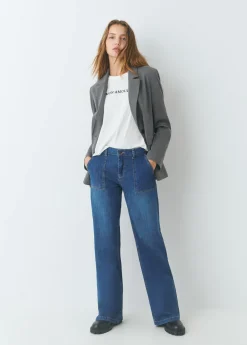 Brownie Jeans*Jeans culotte bolsillo frontal Azulmedio