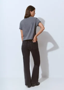 Brownie Jeans*Jeans culotte bolsillo frontal Negro