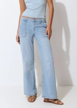 Brownie Jeans*Jeans culotte tachas Azulclaro