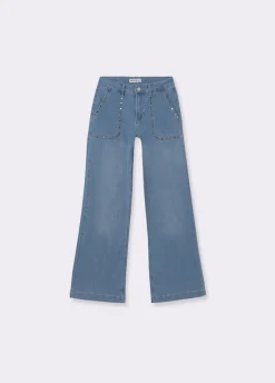 Brownie Jeans*Jeans culotte tachas Azulclaro