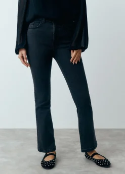 Brownie Jeans*Jeans flare cropped brillantes Negro