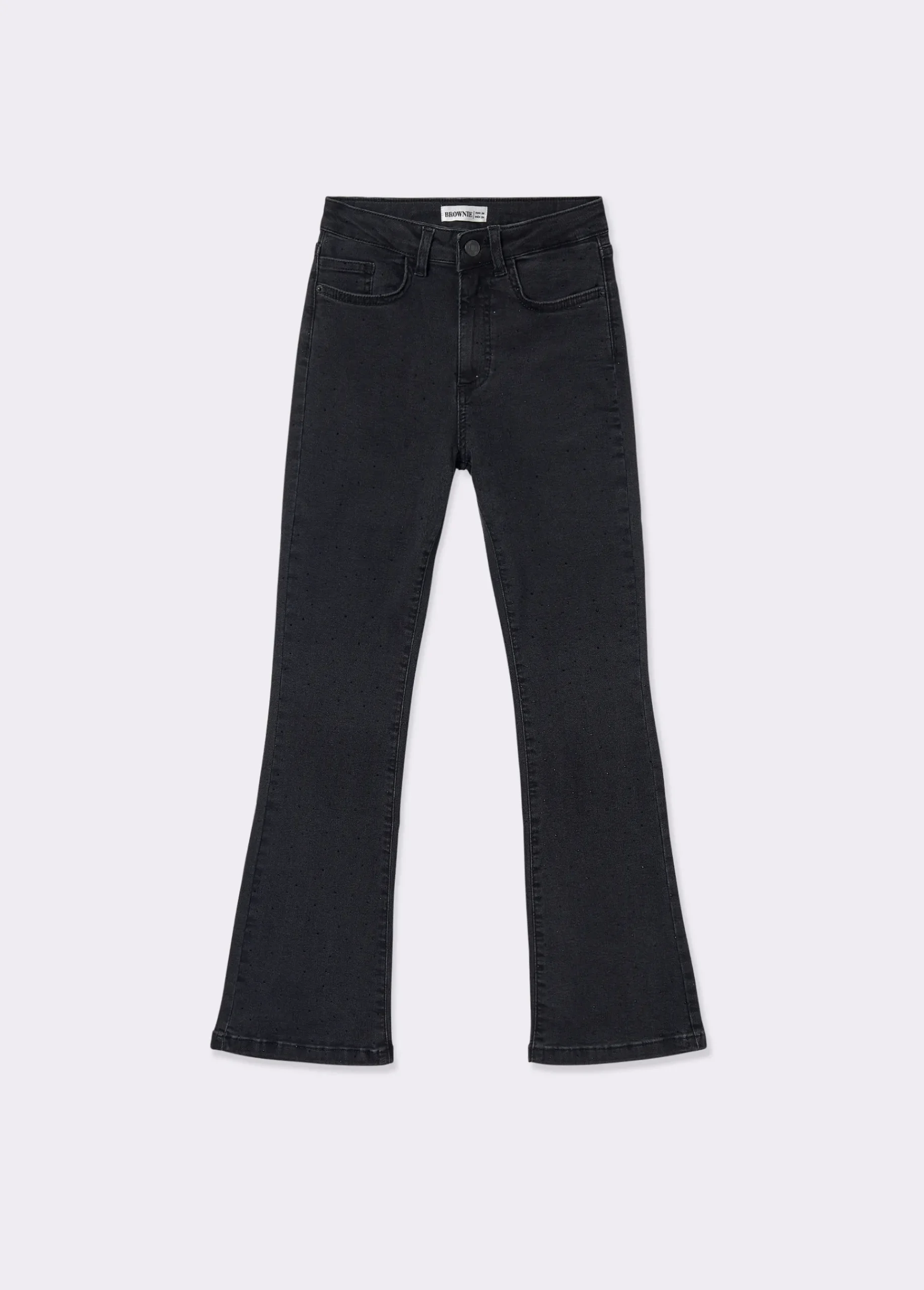 Brownie Jeans*Jeans flare cropped brillantes Negro