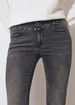 Brownie Jeans*Jeans flare cropped tachas Negro