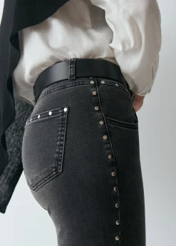 Brownie Jeans*Jeans flare cropped tachas Negro